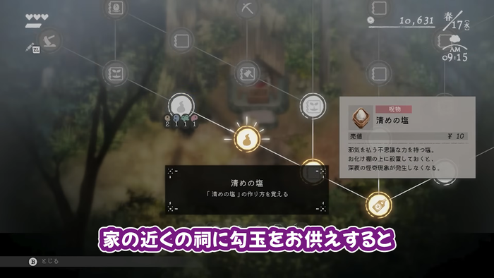 勾玉をお供えするとスキルが解放
