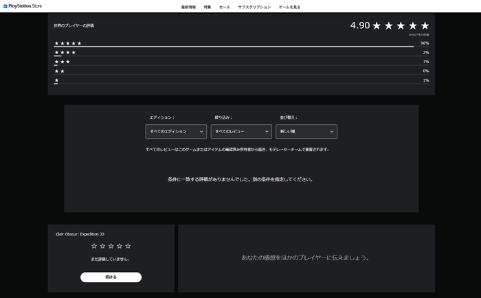PSStore_評価レビュー