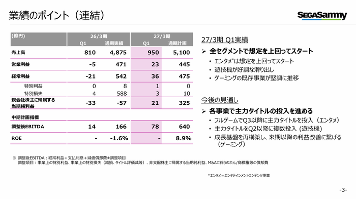 3.業績のポイント(連結)