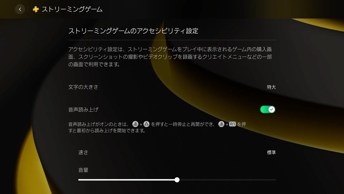 アクセシビリティ設定