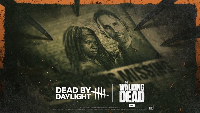 『Dead by Daylight』×ドラマ「ウォーキング・デッド」コラボ詳細を発表、リックとミショーンが生存者として参戦。リリースは7/30予定