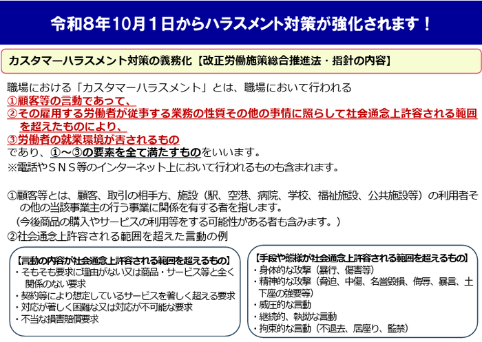 カスタマーハラスメント対策義務化リーフレット(簡易版)1