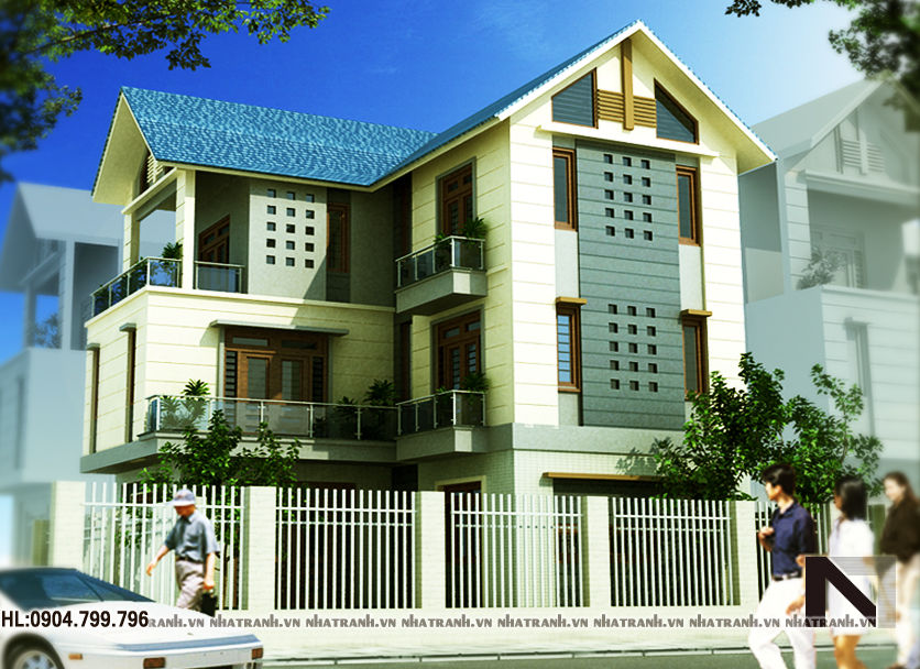 Ảnh: Mẫu thiết kế biệt thự tân cổ điển 3 tầng NT-B6318