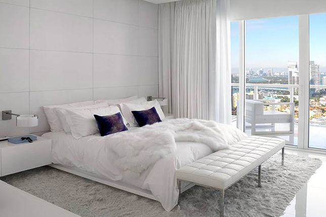ý tưởng sàn phòng ngủ tối giản màu trắng hiện đại 2019