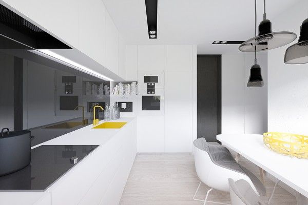 Các vật liệu nhẹ như nhựa, kính màu, gỗ công nghiệp được kết hợp hài hòa tạo nên nét hiện đại cho căn hộ 1 phòng ngủ này Các vật liệu nhẹ như nhựa, kính màu, gỗ công nghiệp được kết hợp hài hòa tạo nên nét hiện đại cho căn hộ 1 phòng ngủ này