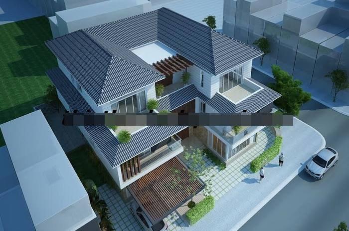 mẫu nhà vườn chữ u