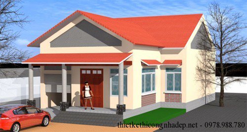 Phối cảnh mẫu nhà cấp 4 đẹp số 2