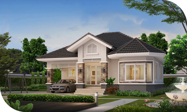 mẫu nhà chữ u 2 tầng