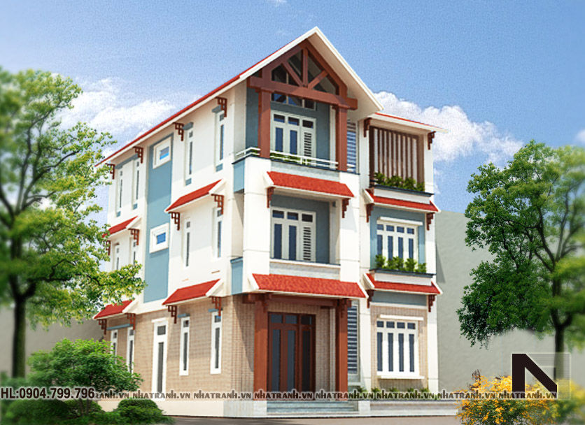 Ảnh: Mẫu thiết kế biệt thự tân cổ điển 3 tầng NT-B6315