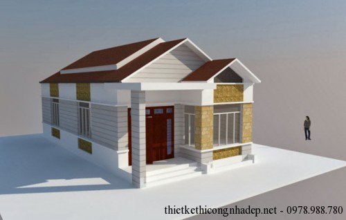 Phối cảnh mẫu nhà cấp 4 nông thôn số 1