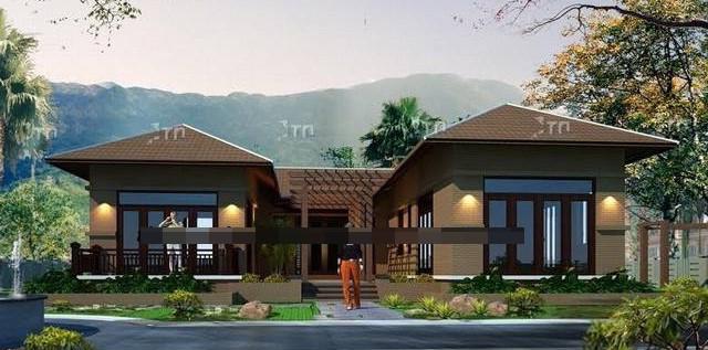 mẫu nhà chữ u 1 tầng