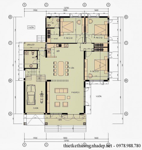 Mặt bằng nhà cấp 4 số 3