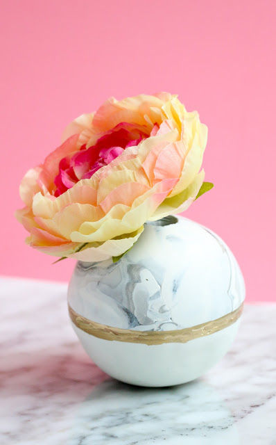  DIY Clay Orb Color Blocked Bud Vase 