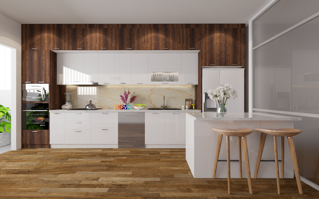 top 10 tủ bếp Laminate phong cách tối giản hiện đại của Châu Âu