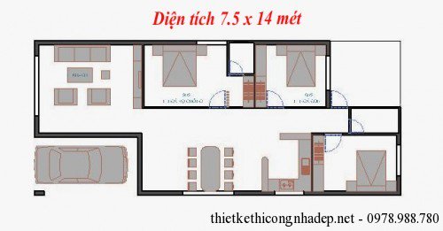 Mặt bằng nhà cấp 4 số 5
