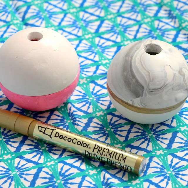  DIY Clay Orb Color Blocked Bud Vase 