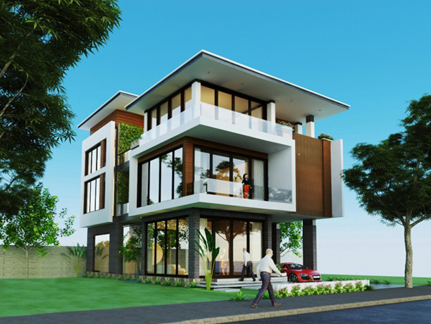mẫu nhà hình chữ u đẹp