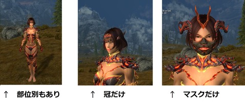 火の踊り子の衣裳・部位別