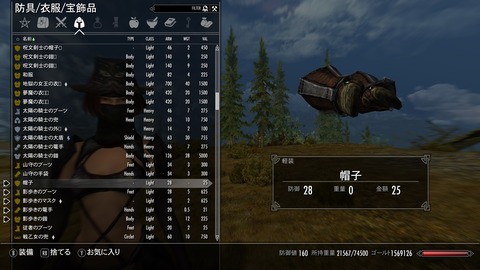 影歩き一式 + 装飾品