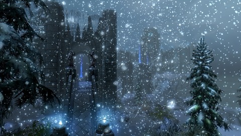 吹雪に霞む大学