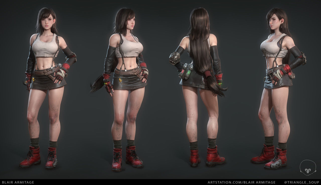 FF7のティファさん、なぜかスパッツになってしまう・・・ #悲報