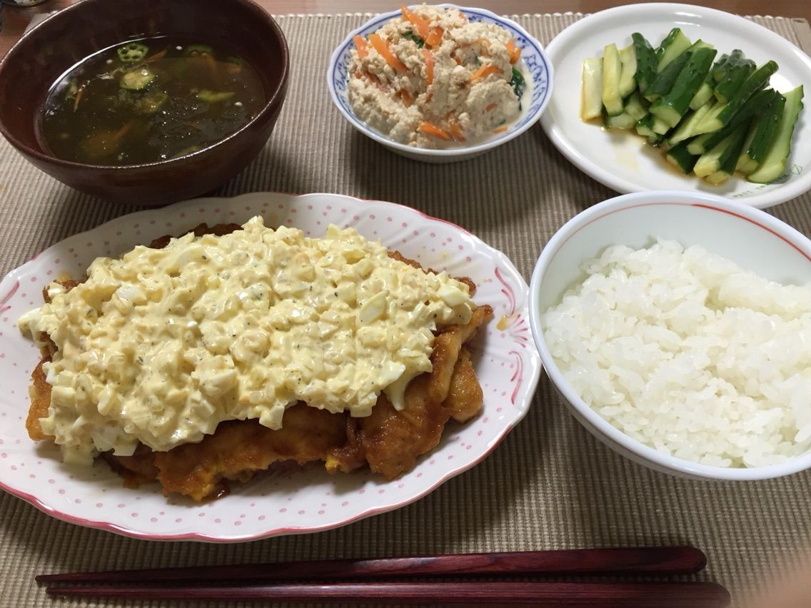 揚げないチキン南蛮 白和え きゅうりの醤油浅漬け Nikoyanの日記 揚げないチキン南蛮 白和え きゅうりの醤油浅漬け Nikoyanの日記