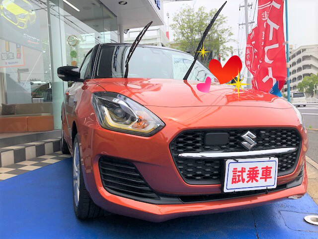 新スイフトご試乗車準備完了です ゞ スズキアリーナ守山 スズキ名古屋 小さな車屋の店長日記