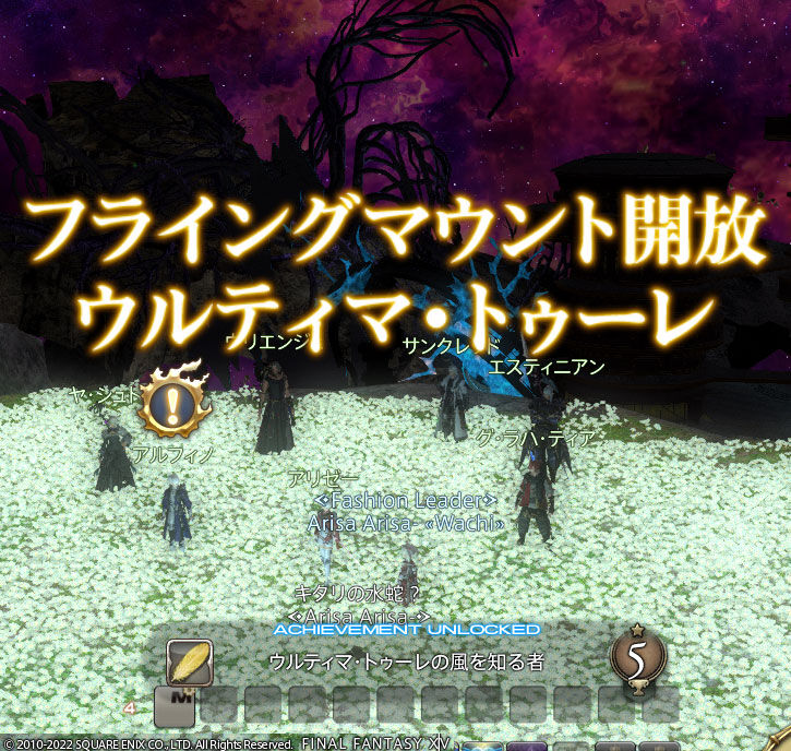 Ff14 ウルティマ トゥーレの風脈をコンプしてフライングマウントを開放しましたヾ ﾉ レベル９０ ありさ日記