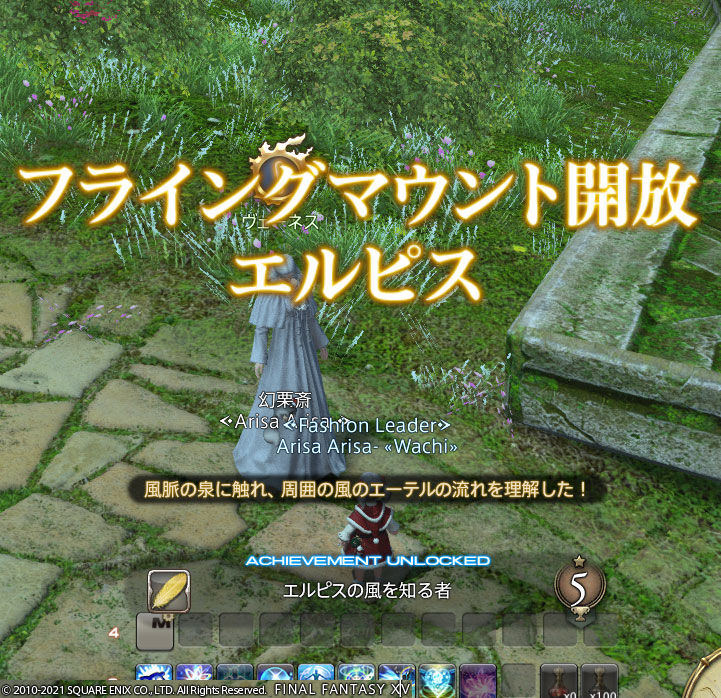 Ff14 エルピスの風脈をコンプしてフライングマウントを開放しましたヾ ﾉ レベル８７ ありさ日記