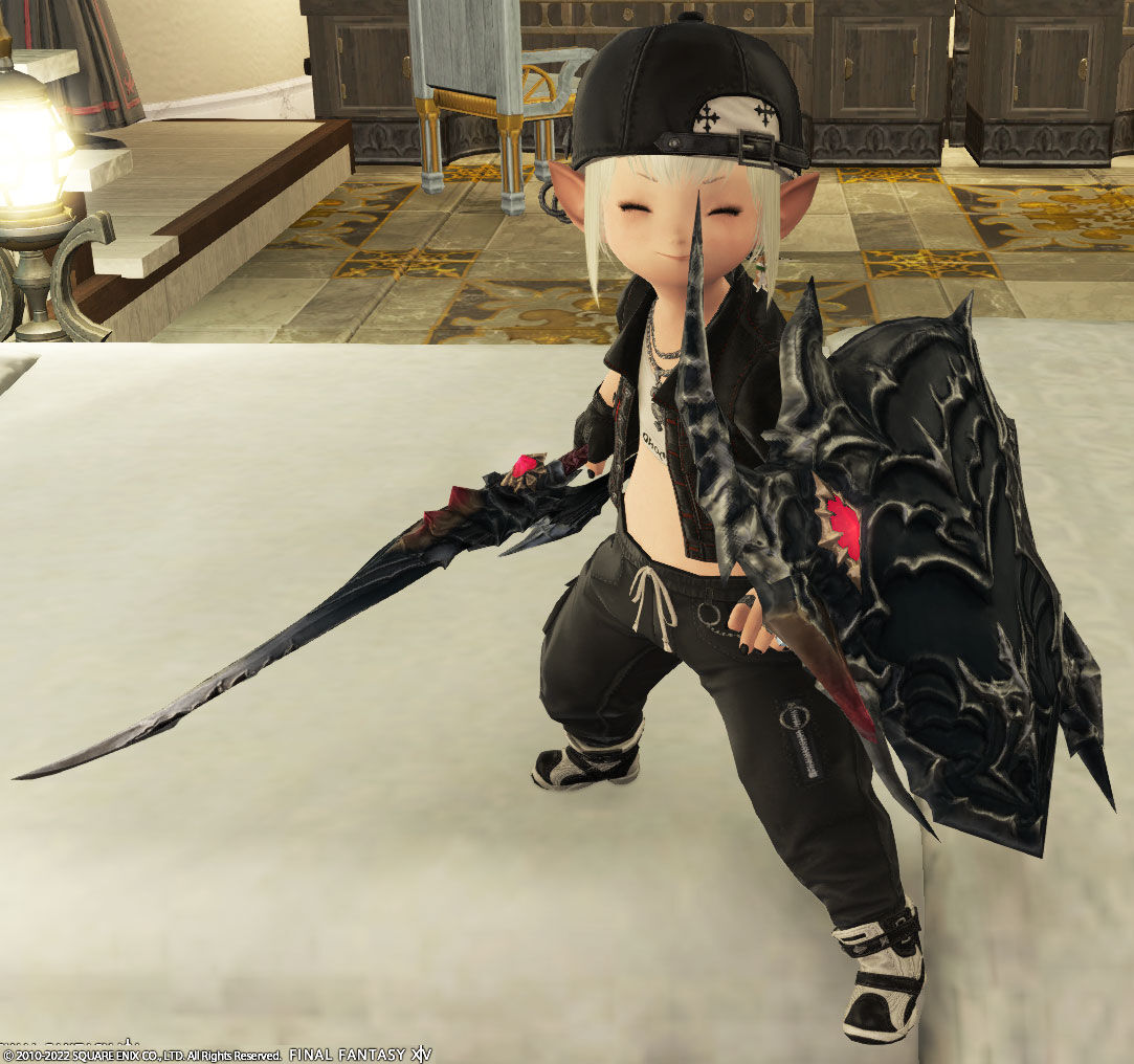 Ff14 極ニーズヘッグ征竜戦でナイトの片手剣と盾が出たので装着してみましたヾ ﾉ 白魔道士のニーズヘッグケーンもなかなかいい感じですヾ ﾉ レベル６０ ありさ日記