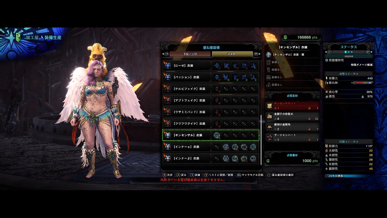 重ね着 キンセンザル 衣装 の作成に必要な素材 キンセンチケット チョベリグ 道中