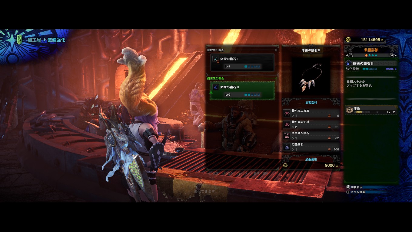 護石 体術の護石 への強化は氷刃佩くベリオロスの素材が必要 氷牙竜チケット チョベリグ 道中