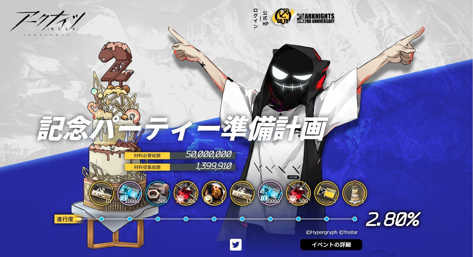 アクナイ ２周年記念特設サイトの未公開ファイルの一つ 記念パーティー準備計画 のページ公開 デコレーション講座に参加し報酬をゲット アクナイ速報 アークナイツまとめ