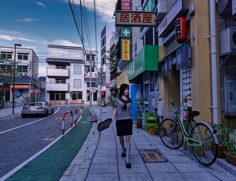A Japanese street in the 80s