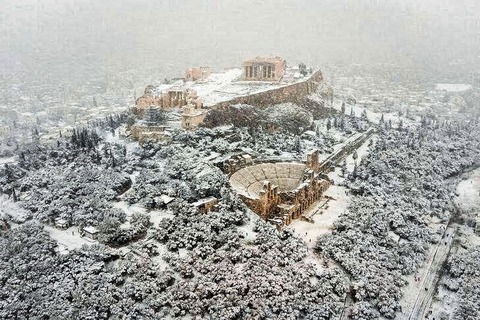 Heavy snow in Greece