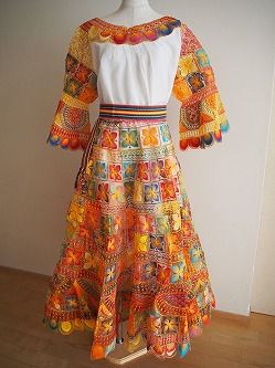 イエロー・マルチカラー・カンパーナ袖