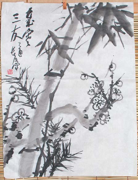 松作梅 梅と小鳥 水墨画 松作梅 梅と小鳥 水墨画（132th KOGIRE-KAI AUCTION CATALOGⅡ