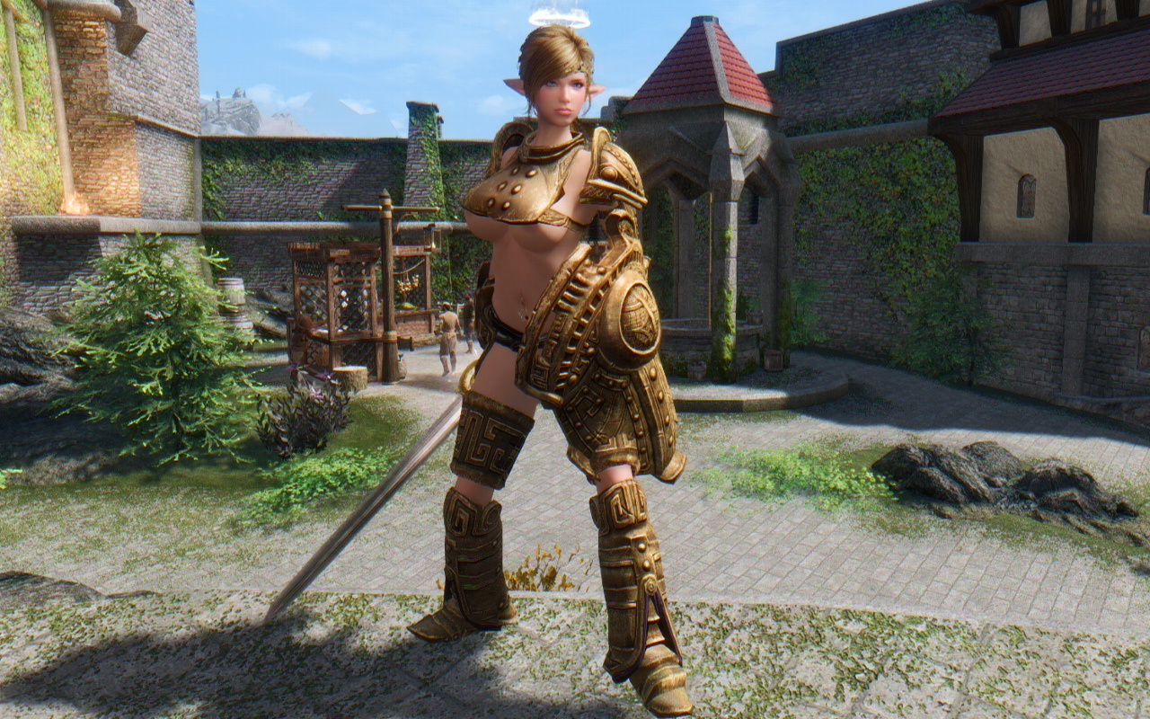 I Love Cleavage版 Dwarven Armor を Sevenbase Bombshell にしてドヴァキンちゃんに着てもらったお話 Skyrimで遊ぶ