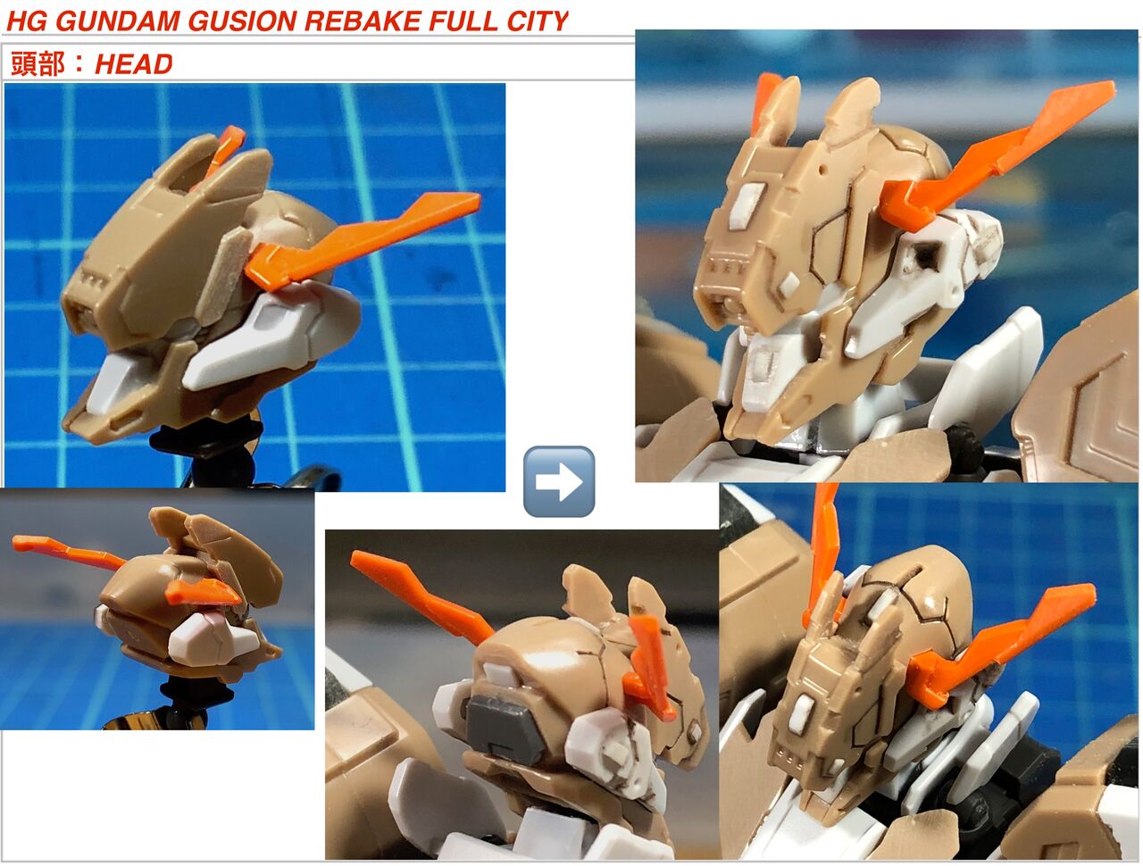 Arisan Factory Hg ガンダムグシオンリベイクフルシティー 頭部改修 V