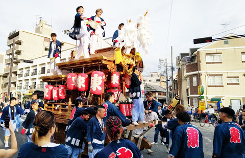 2野堂東組だんじり曳行３