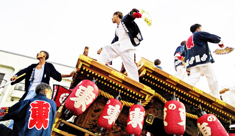 4野堂東組だんじり曳行