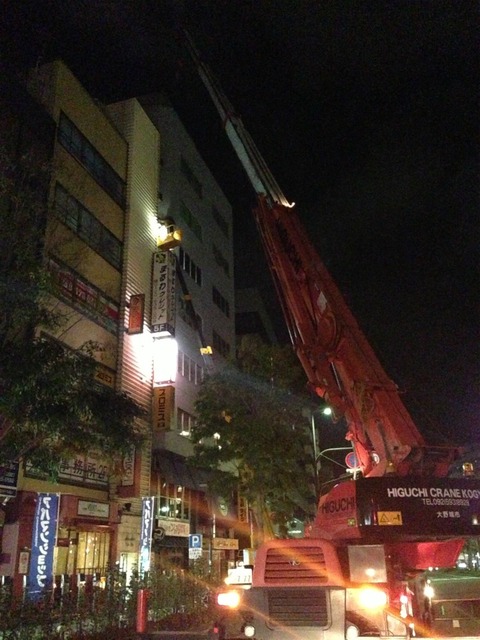 クレーンでの作業