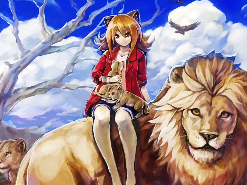 ライオンと猫耳少女を描いてみた Artus Blog