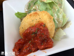 徳島県 徳島阿波おどり空港 ジビエ料理 鹿丼定食 鹿コロッケ