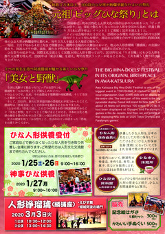 徳島県勝浦郡勝浦町 第32回 阿波勝浦 元祖 ビッグひな祭り 2020