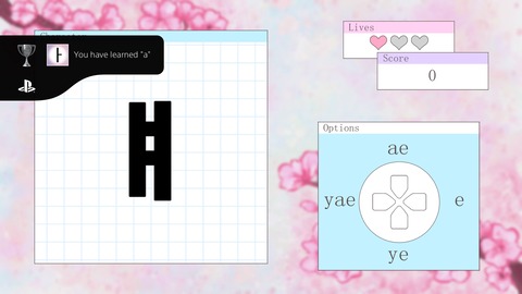 You have learned “a”