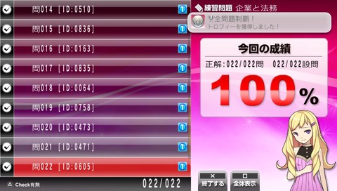 全問題制覇！