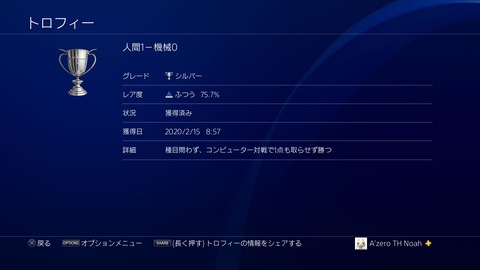 人間1-機械0