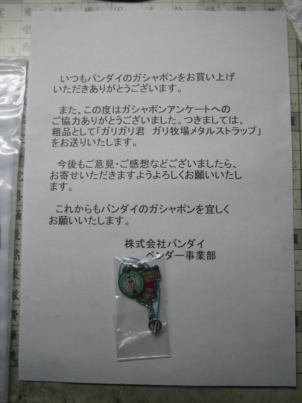 バンナムからの粗品 再び そんな事でよろしいのですか