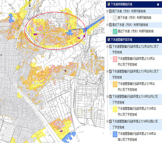 岡山市下水道整備予定区域図A